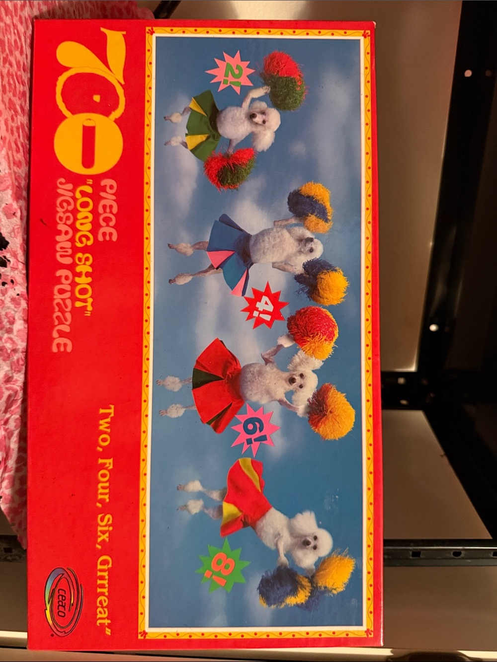 NIB Colorful Poodle Cheerleader 700-Piece Kids Puzzle - Vintage. Sealed Box.
